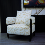 Gold Sofa Set With Center Table And Pillow (Black-Patterned)