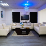 Silver Sofa Set With Center Table And Pillow