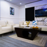 Silver Sofa Set With Center Table And Pillow