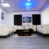 Silver Sofa Set With Center Table And Pillow