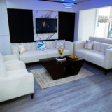 Silver Sofa Set With Center Table And Pillow