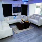 Silver Sofa Set With Center Table And Pillow