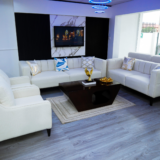 Silver Sofa Set With Center Table And Pillow