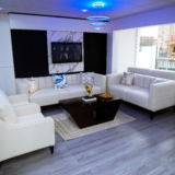 Silver Sofa Set With Center Table And Pillow