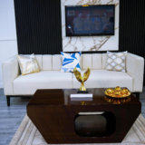 Silver Sofa Set With Center Table And Pillow