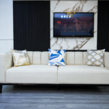 Silver Sofa Set With Center Table And Pillow