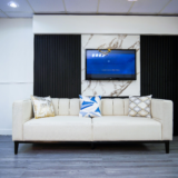 Silver Sofa Set With Center Table And Pillow