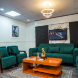 Silver Sofa Set With Center Table And Pillows