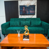 Silver Sofa Set With Center Table And Pillows