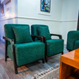 Silver Sofa Set With Center Table And Pillows
