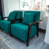 Silver Sofa Set With Center Table And Pillows