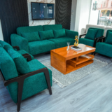 Silver Sofa Set With Center Table And Pillows