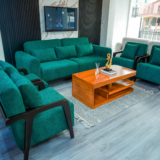 Silver Sofa Set With Center Table And Pillows