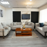 Gold Sofa Set With Center Table And Pillow