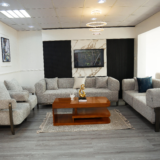 Gold Sofa Set With Center Table And Pillow