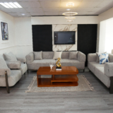 Gold Sofa Set With Center Table And Pillow