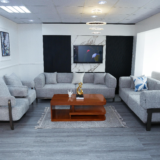 Gold Sofa Set With Center Table And Pillow