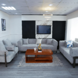 Gold Sofa Set With Center Table And Pillow