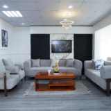 Gold Sofa Set With Center Table And Pillow