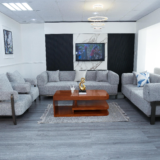 Gold Sofa Set With Center Table And Pillow