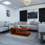 Gold Sofa Set With Center Table And Pillow