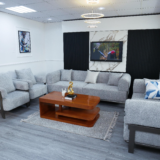 Gold Sofa Set With Center Table And Pillow