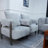 Gold Sofa Set With Center Table And Pillow