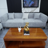 Gold Sofa Set With Center Table And Pillow