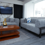 Gold Sofa Set With Center Table And Pillow