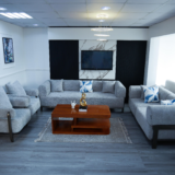 Gold Sofa Set With Center Table And Pillow