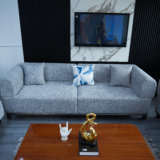 Gold Sofa Set With Center Table And Pillow