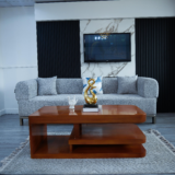 Gold Sofa Set With Center Table And Pillow