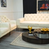 Platinum Sofa Set With Table and Pillows