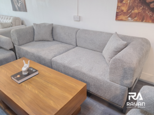 Gold Sofa Set With Center Table And Pillow