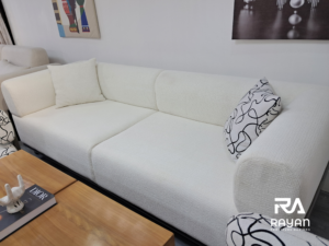 Gold Sofa Set With Center Table And Pillow (Black-Patterned)